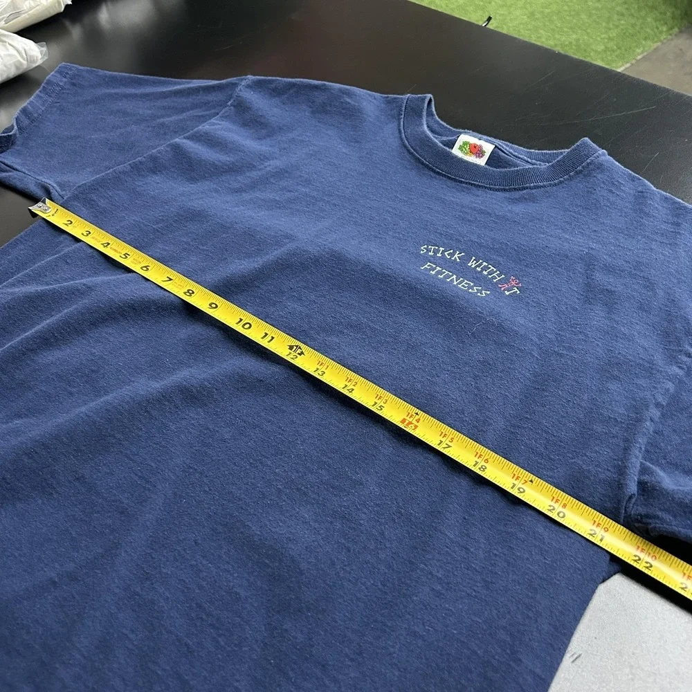 Vintage Stick With It‎ Fitness Shirt Mens XL Blue 2003 Football Hampton 2000s